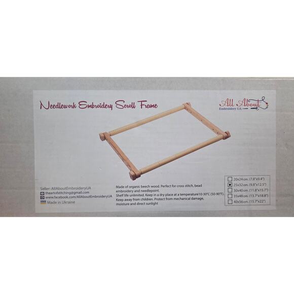 Needlepoint Embroidery Tapestry Scroll Frame 9.8x12.5” Organic Beech Wood - Picture 5 of 7